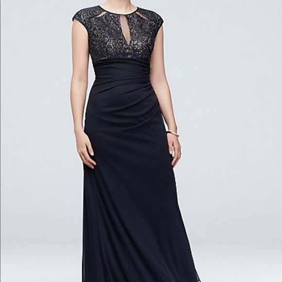 Navy blue formal dress front sexy keyhole 💙 - Picture 1 of 6